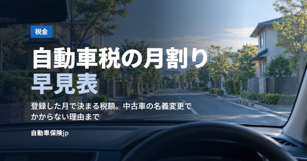 自動車税の月割り早見表
