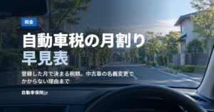 自動車税の月割り早見表